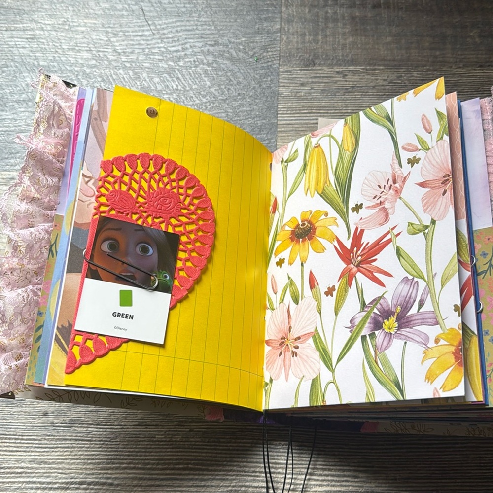 Disney Tangled Little Golden Book Junk Journal Rapunzel Handmade Gift - Picture 13 of 17